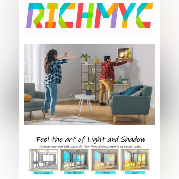 Lighting Painting Decoration, 3-Color Acrylic Adjustable LED Glowing Photo Frame - Picture 8 of 10